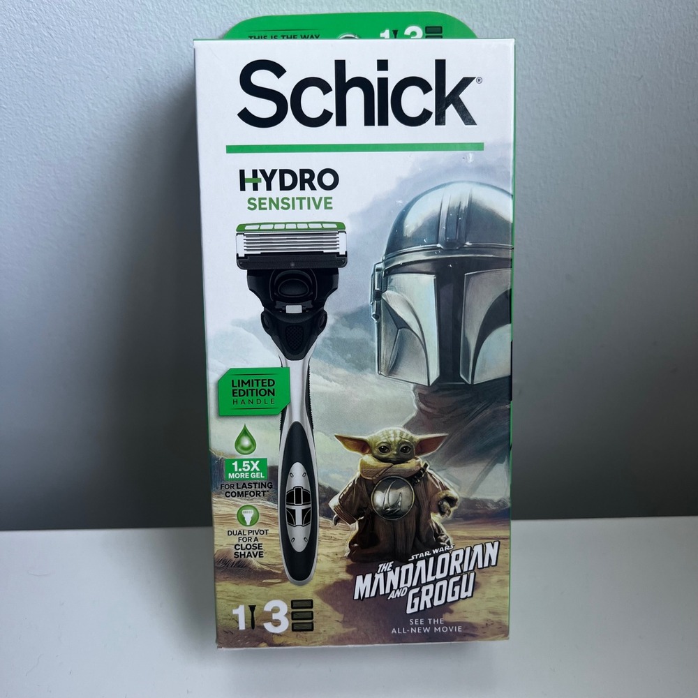 Schick Hydro Sensitive Razor Star Wars Mandalorian Grogu Limited Edition Handle
